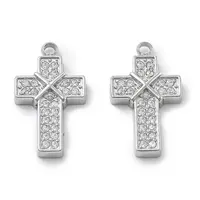 304 Stainless Steel Micro Pave Cubic Zirconia Pendants