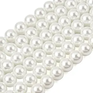 Eco-Friendly Dyed Glass Pearl Round Beads Strands