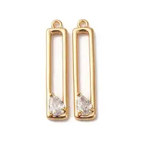 Brass Micro Pave Clear Cubic Zirconia Pendants