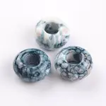 Dyed Rondelle Natural Ocean White Jade Beads