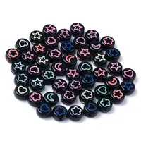 Opaque Black Acrylic Beads