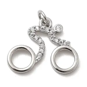 Brass Micro Pave Cubic Zirconia Pendants