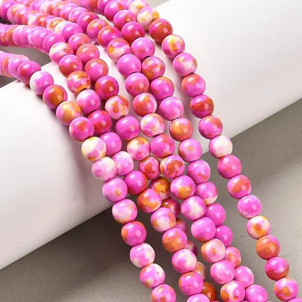 Synthetic Ocean White Jade Beads Strands