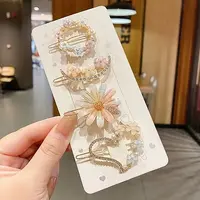 4Pcs Metal Rhinestone Alligator Hair Clips