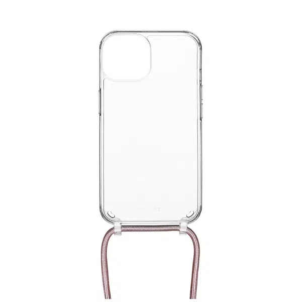 Pouzdro FIXED Pure Neck s růžovou šňůrkou na krk pro Samsung Galaxy A16 5G