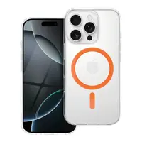 Zadní kryt Drop Glue Colorful Ring Mag Cover compatible with MagSafe pro Apple iPhone 16 Pro Max, oranžová