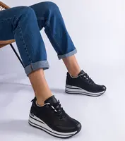 Gemre Black sneakers adorned with glitter and metallic insert Ursula