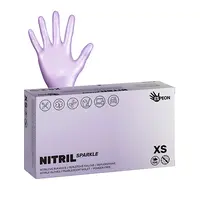 Nitrilové rukavice Espeon Nitril Sparkle - 100 ks, perleťové fialové, velikost XS (100145) + dárek zdarma