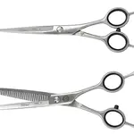 Sada kadeřnických nůžek 6" s mikroozubením a efilačních nůžek 6" Eurostil Professional Sculptor Line (06825) + dárek zdarma