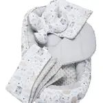 Medi Partners Cocoon in a 5-piece set (cocoon / insert / butterfly pillow / flat pillow / quilt 75x55) – Polana + gray Minky