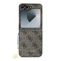 Zadní kryt Guess 4G Charm pro Samsung Galaxy Z Flip6/7 FE, hnědá