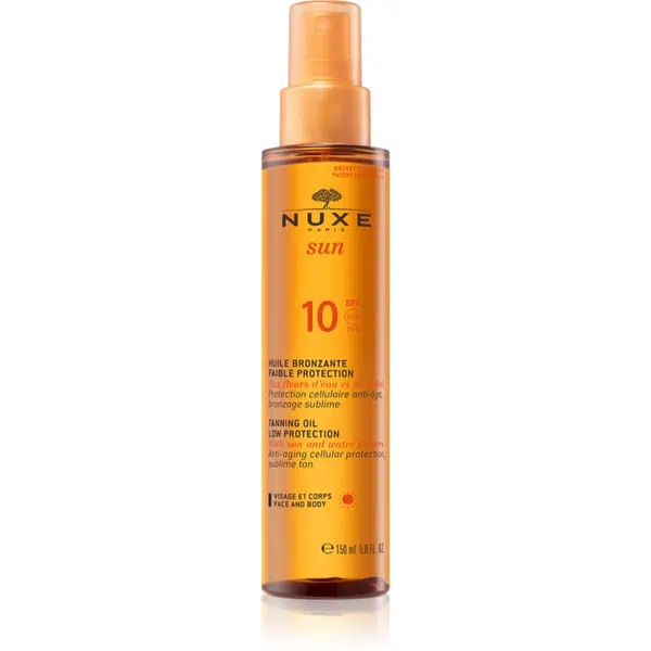 Nuxe Sun Tanning Sun Oil opalovací olej na obličej a tělo SPF 10 150 ml