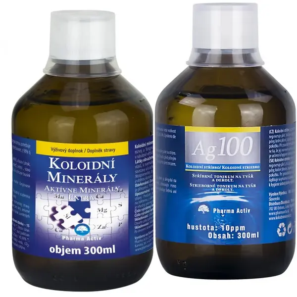 PHARMA ACTIV Koloidní minerály 300 ml + Ag100 10ppm 300 ml 2 ks