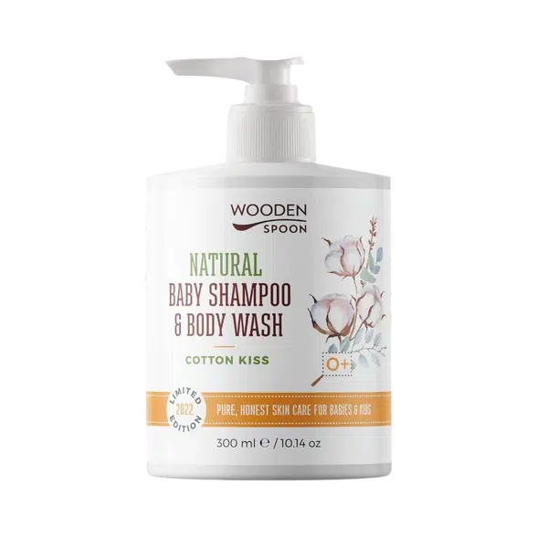 WOODENSPOON Dětský sprchový gel a šampon na vlasy 2v1 Cotton Kiss 300 ml