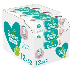 PAMPERS Sensitive Vlhčené ubrousky 12 x 52 ks