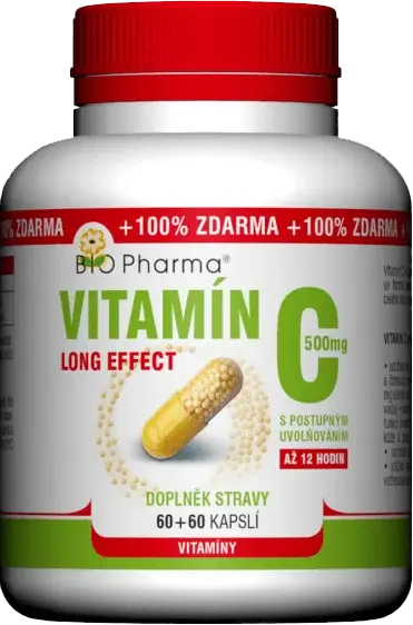 BIO PHARMA BIO-Pharma Vitamín C 500 mg long effect 2 x 60 kapslí