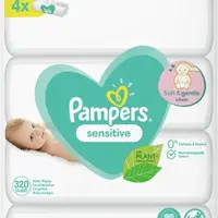 PAMPERS Sensitive XXL Vlhčené ubrousky 4 x 80 ks