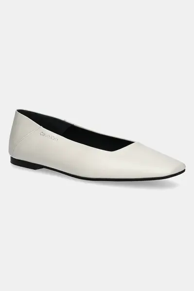 Kožené balerínky Calvin Klein FLAT BALLERINA - LTH