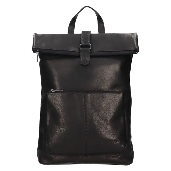 Trendy kožený batoh SendiDesign Alberta - čierna