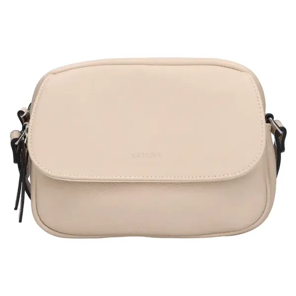 Kožená dámska crosbody kabelka Katana Fabiána - béžová