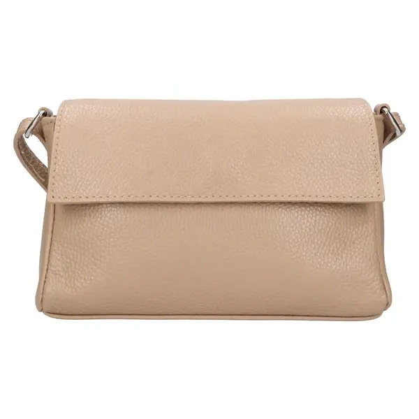 Dámska kožená crossbody kabelka Italia Darina - béžová