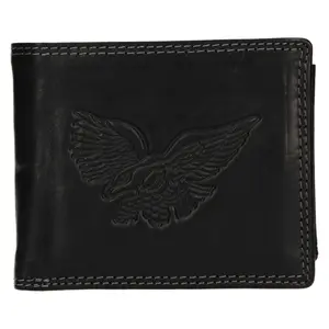 Pánská kožená peněženka SendiDesign Eagle, přírodní kůže − černá