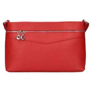 Dámská kožená crossbody kabelka Italia Benea - červená