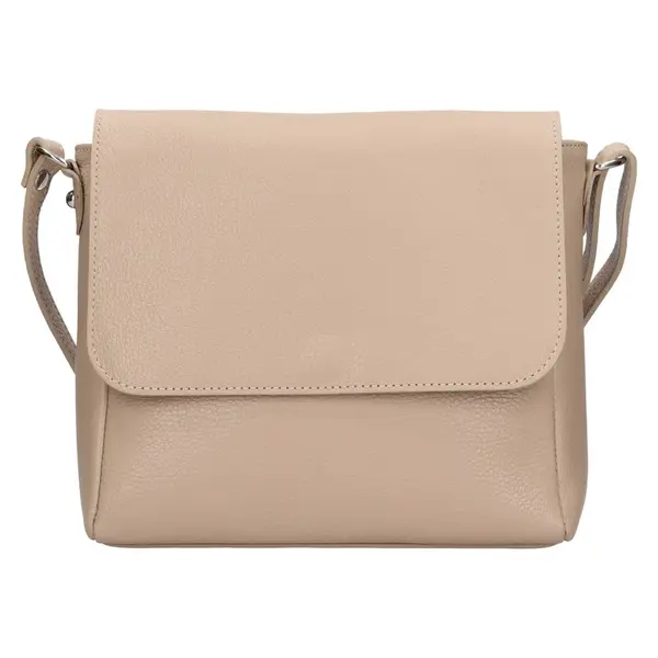 Dámská kožená crossbody kabelka Italia Nikka - béžová
