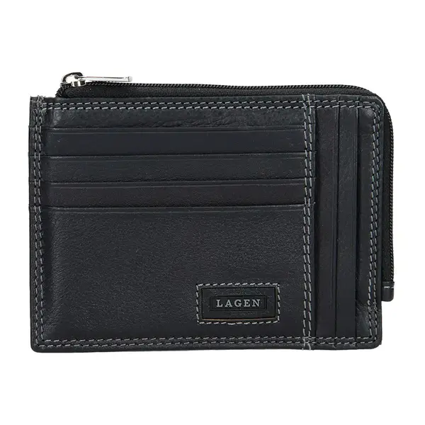 Pánska kožená slim peňaženka Lagen Rudolf - čierna