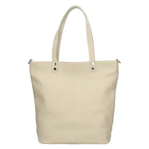 Dámska kožená kabelka Italia Elena - svetlo béžová