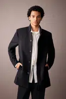 DEFACTO Slim Fit Cashmere Coat Parka Slim Cut Stand Collar Buttoned Pocket Lined