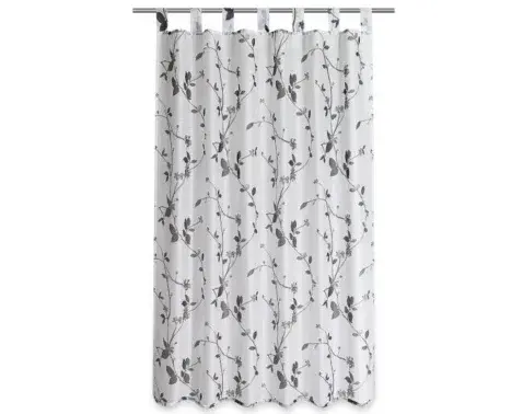 Záves Roma 140x160 cm, lístky, šedo-biely%