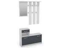 Predsieňová stena Astor, biela/grafit%