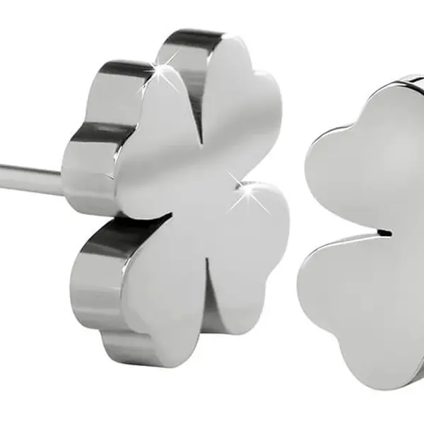 Troli Něžné ocelové náušnice pro štěstí Čtyřlístky KE-001