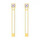 Preciosa Pozlacené ocelové náušnice Straight s čirým křišťálem Preciosa 7393Y00