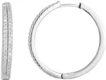Beneto Stříbrné náušnice kruhy s krystaly AGU1155
