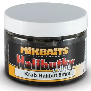 Mikbaits pelety halibutky v dipu 8 mm 150 ml - krab halibut