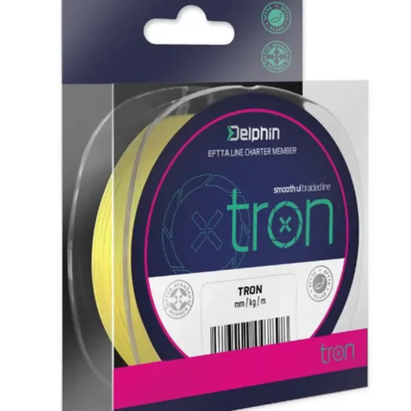 Delphin splétaná šňůra tron fluo žlutá-průměr 0,06 mm / nosnost 2,70 kg / návin 130 m