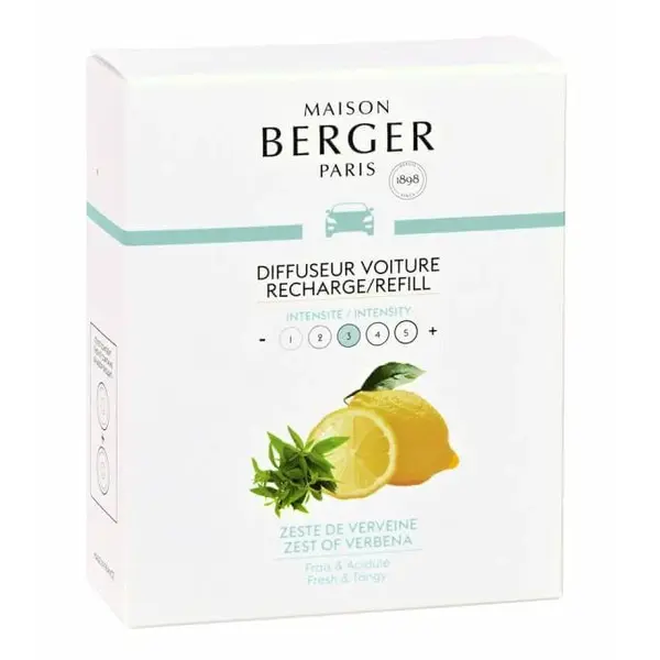 Maison Berger Paris Náhradní náplň do difuzéru do auta Zest of Verbena (Car Diffuser Recharge/Refill) 2 ks