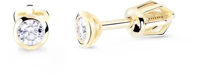 Cutie Diamonds Minimalistické peckové náušnice ze žlutého zlata s brilianty DZ8007-30-00-X-1
