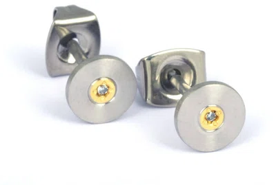 Boccia Titanium Pozlacené titanové náušnice s diamantem 0545-02