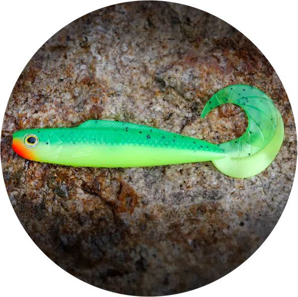 Redbass gumová nástraha twister kixter fluo green rh uv - xs 45 mm