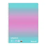 Pelikan - Blok spirálový A4/80 listů, čtvereček, mintová/růžová