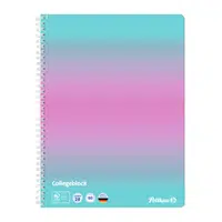 Pelikan - Blok spirálový A4/80 listů, čtvereček, mintová/růžová