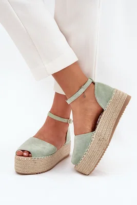 Boto Dámské espadrilky na platformě s pletením mentolové Selise
