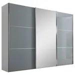 Moderano ŠATNÍ SKŘÍŇ SE ZRCADLEM, bílá, světle šedá,