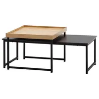 MID.YOU SADA ODKLÁDACÍCH STOLKŮ, černá, barvy dubu