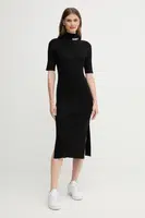 Šaty Dkny černá barva, midi, přiléhavé, DJ5R0751
