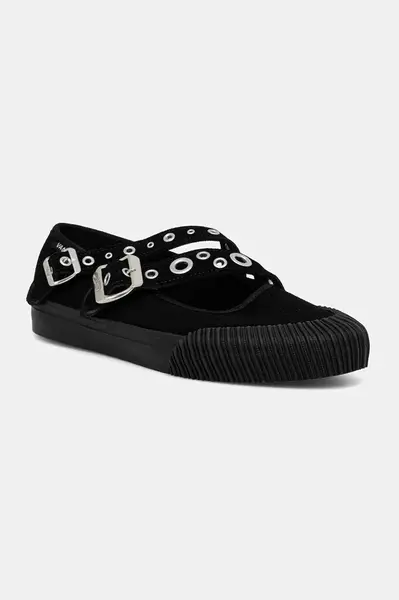 Semišové baleríny Vans Mary Jane Straps černá barva, VN000D9ABLA1