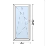 Plastové dveře | 95x205 cm (950x2050 mm) | bílé | otevíravé i sklopné | levé